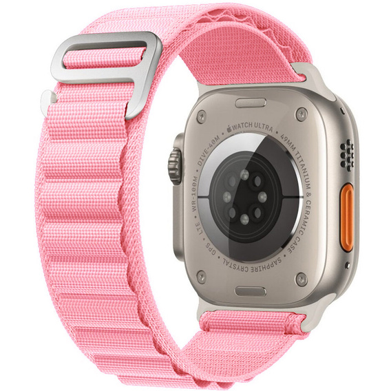 Λουράκι νάιλον για Apple Watch 1/2/3/4/5/6/7/8/SE/ULTRA 42/44/45/49mm, ροζ