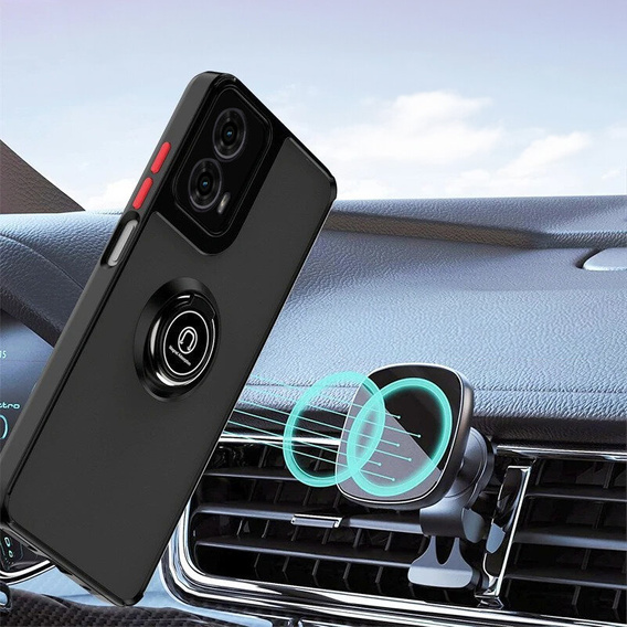 Θήκη για Motorola Moto G24 / G24 Power / G04, Frosted Ring, μαύρη