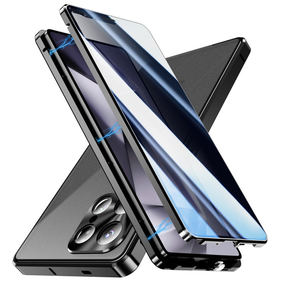 Θήκη για Samsung Galaxy S25 Ultra, Privacy Dual Glass, μαύρη