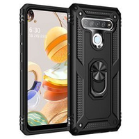 θωρακισμένη θήκη για LG K61, Nox Case Ring, μαύρη