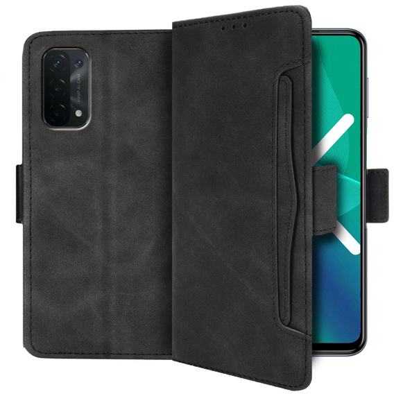 Θήκη με πτερύγιο για OPPO A54 5G / A74 5G / A93 5G, Card Slot, μαύρη