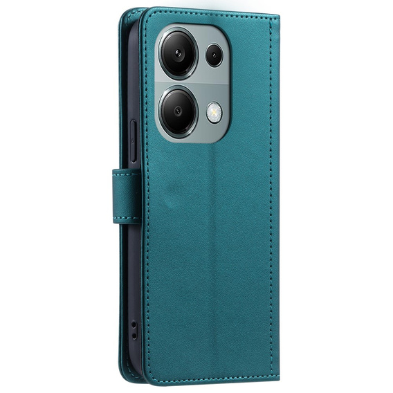 θήκη πτερύγιο για Xiaomi Redmi Note 13 Pro 4G / Xiaomi Redmi Note 14S / Xiaomi Poco M6 Pro 4G, Rhombus Crossbody Leather, σκούρα πράσινη