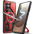 Θήκη για Samsung Galaxy S25 Ultra, Tongate MECH MagSafe Series, κόκκινη + 9H Tempered Glass
