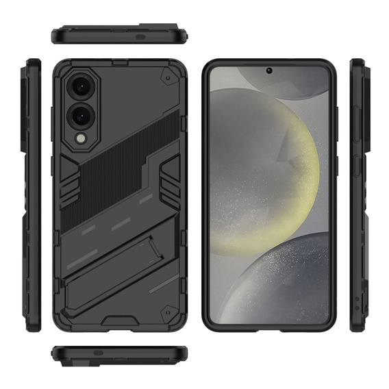 Θήκη για Samsung Galaxy S25 Edge, Military kickstand, μαύρη