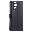 θήκη πτερύγιο για Samsung Galaxy S25 Ultra, Rhombus Crossbody Leather, μαύρη