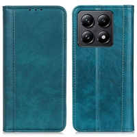 Θήκη για Xiaomi 14T, Wallet Litchi Leather, πράσινη