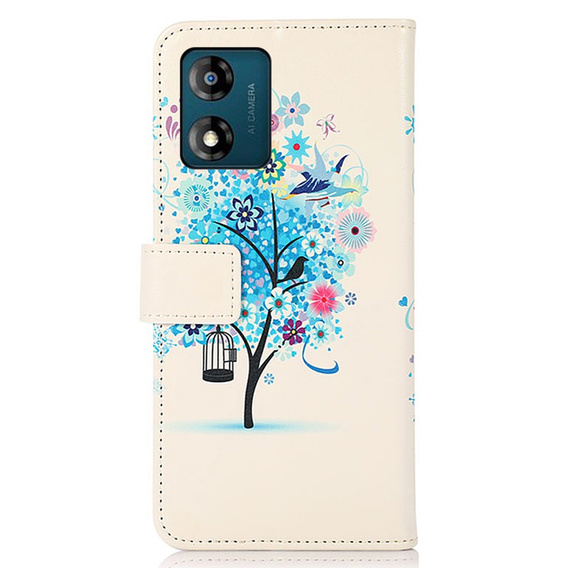 Θήκη με πτερύγιο για Motorola Moto E13, Wallet Tree, μπλε