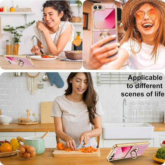 Θήκη για Samsung Galaxy Z Flip7 FE / Z Flip6, Electro Ring, μωβ