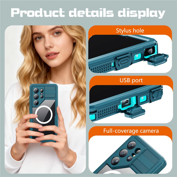 Αδιάβροχη θήκη Redpepper MagSafe για Samsung Galaxy S26 Ultra, μπλε