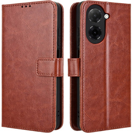 Θήκη με πτερύγιο για Xiaomi Redmi A5, Crazy Horse Wallet, καφέ