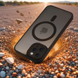 Θήκη για iPhone 16 Pro, για MagSafe, ERBORD Μatt Case, μαύρη + Γυαλί οθόνης