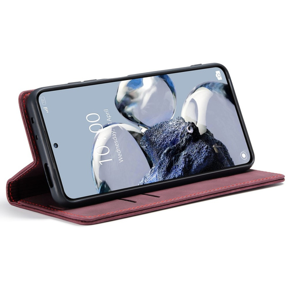 θήκη CASEME για Xiaomi 12T / 12T Pro, Leather Wallet Case, κόκκινη