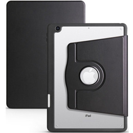 Θήκη για iPad 10.2" 2021/2020/2019 (9/8/7 gen.), με υποδοχή γραφίδας, περιστρεφόμενη κατά 360°, μαύρη