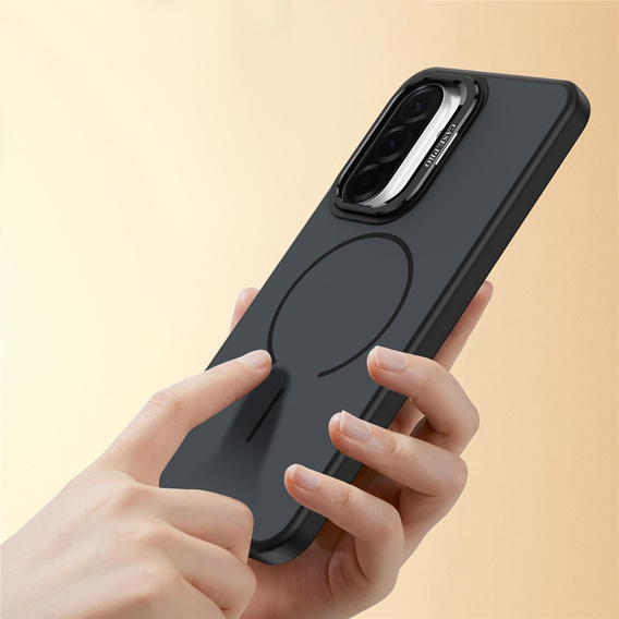 Θήκη Skin-touch με βάση MagSafe για Samsung Galaxy A57 5G, μαύρη