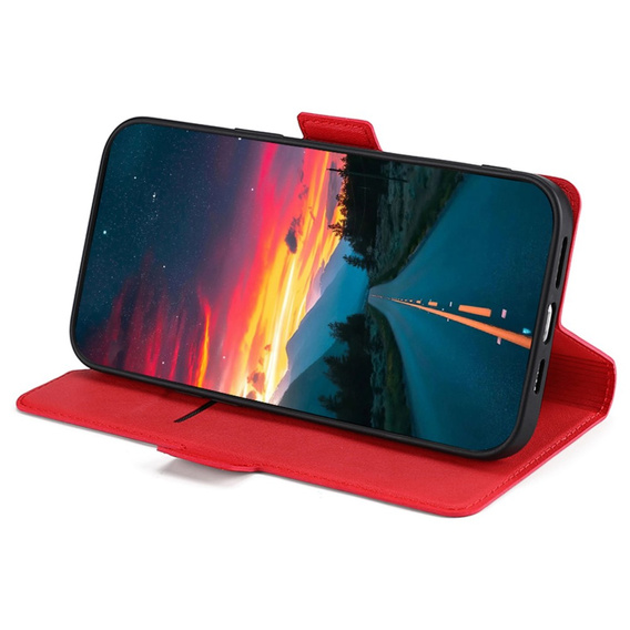 Θήκη με πτερύγιο για Oppo A57s, Wallet Thin Magnet, κόκκινη