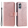 Θήκη με πτερύγιο για Oppo A17, Mandala, ροζ rose gold