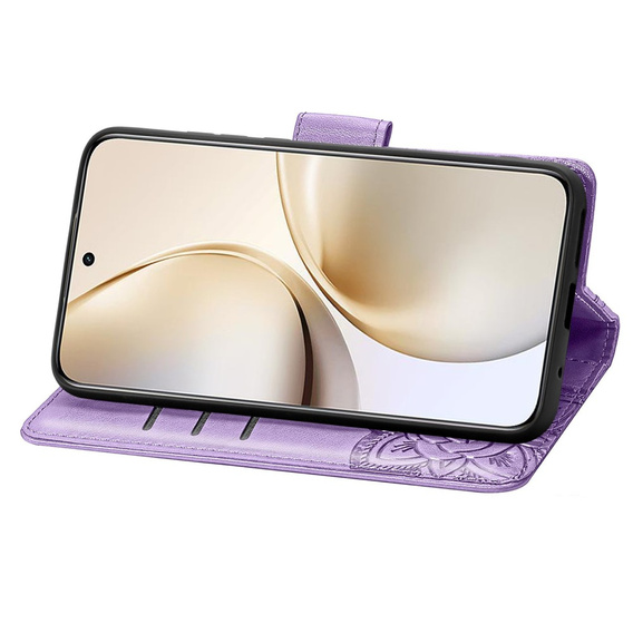 Θήκη με πτερύγιο για Realme 14 Pro 5G, Butterfly, μωβ