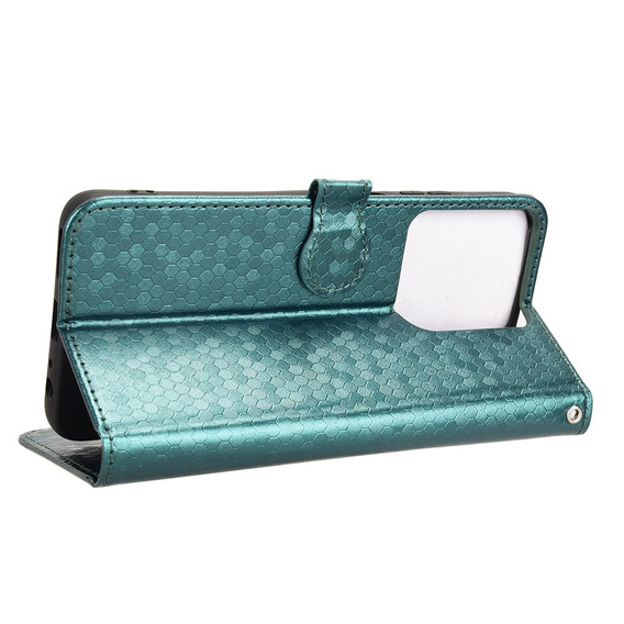 θήκη πτερύγιο για Motorola Moto G86 Power 5G, Wallet Rhombus, πράσινη