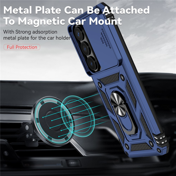 Θήκη με βάση και προστατευτικό φακού για Samsung Galaxy S26, μπλε