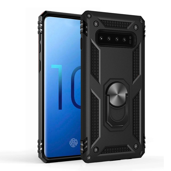 θωρακισμένη θήκη για Samsung Galaxy S10+ Plus, Nox Case Ring, μαύρη