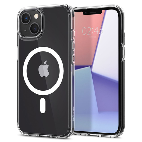 Θήκη MagSafe Spigen για iPhone 13 Mini, Ultra Hybrid, λευκή + Μετριασμένο γυαλί 9H