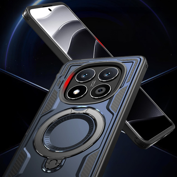 Θήκη για Xiaomi Redmi Note 14 Pro+ 5G, Στρατιωτικό MagSafe, μπλε + γυαλί 9H