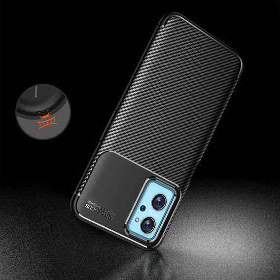 Θήκη για Realme 9i / Oppo A96 / Oppo A36, Carbon Gel, μαύρη