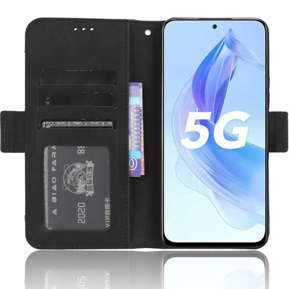 Θήκη με πτερύγιο για Honor 90 Lite 5G, Card Slot, μαύρη