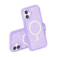 Θήκη για iPhone 17, για MagSafe, glitter, ημιδιαφανές μοβ