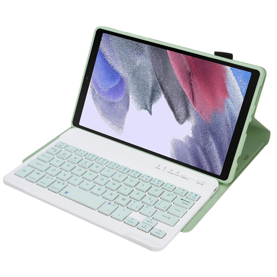 Θήκη + πληκτρολόγιο Samsung Galaxy Tab A7 Lite 8.7 T220 / 225, ανοιχτή πράσινη
