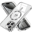 Θήκη για iPhone 15 Pro Max, Electro MagSafe, ασημένια + Γυαλί για την οθόνη