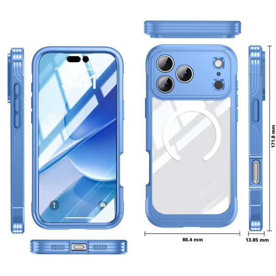 Αδιάβροχη θήκη με γυαλί, για MagSafe για iPhone 17 Pro Max