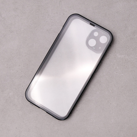 θήκη για το iPhone 13, Magnetic Dual Glass, μαύρη