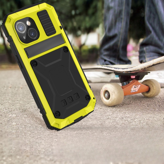 Θήκη για iPhone 15, R-JUST, θωρακισμένη, κίτρινη / μαύρη
