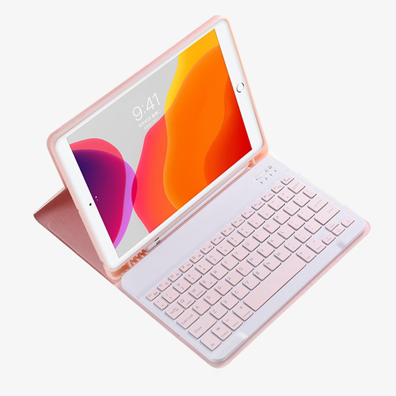 Θήκη + πληκτρολόγιο iPad 9.7 2017 / iPad 9.7 2018 / Air / Air 2, ροζ rose gold