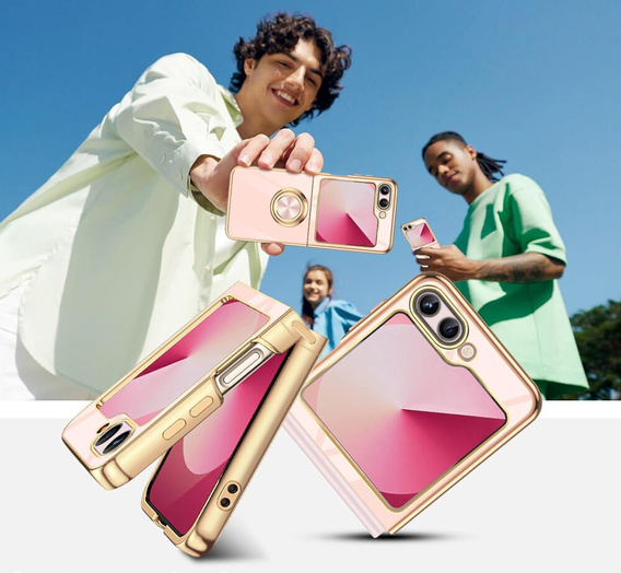 Θήκη για Samsung Galaxy Z Flip7 FE / Z Flip6, Electro Ring, ροζ