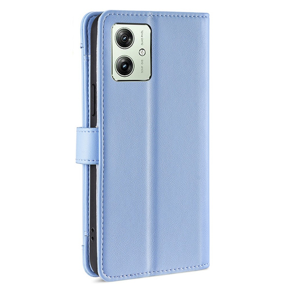 Θήκη με πτερύγιο για Motorola Moto G54 5G, Wallet Zipper Pocket, μπλε