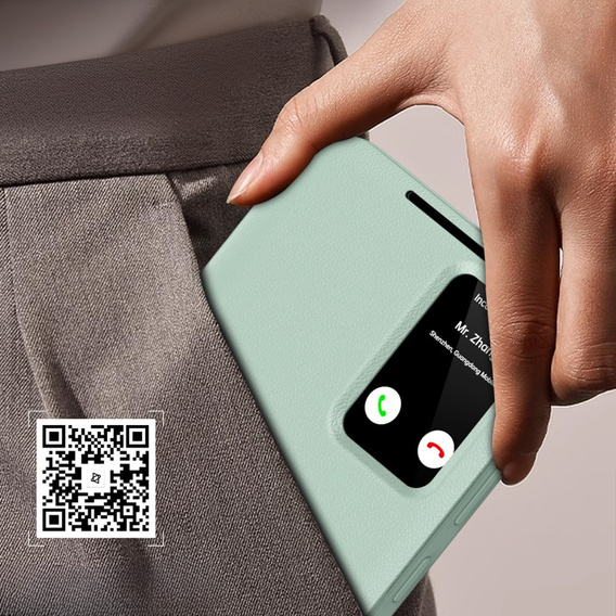 Αναδιπλούμενη θήκη για Samsung Galaxy S23 FE, Smart View Wallet, πράσινη