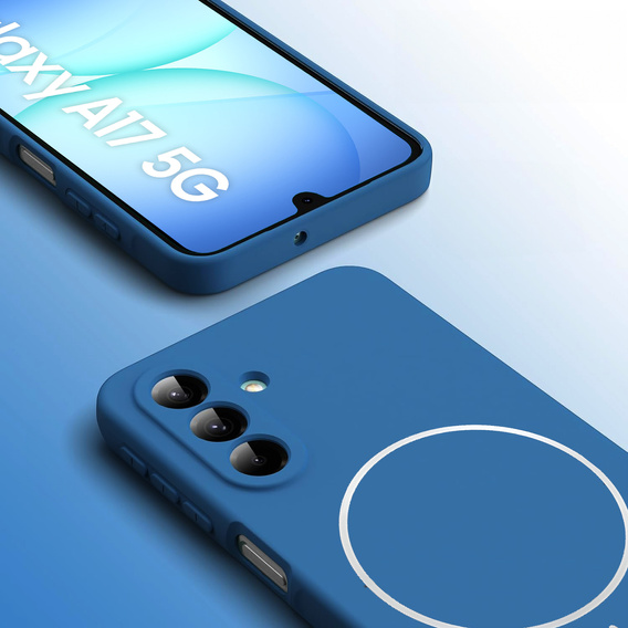Θήκη σιλικόνης για Samsung Galaxy A17 5G, για MagSafe, μπλε