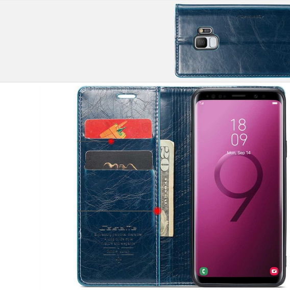 θήκη CASEME για Samsung Galaxy S9, Waxy Textured, μπλε