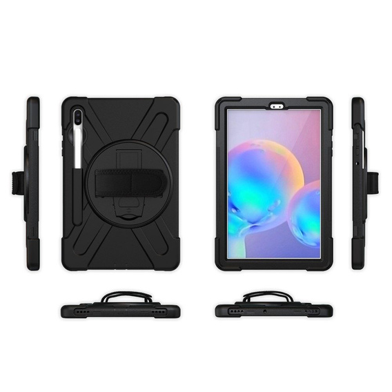 Θωρακισμένη θήκη για Samsung Galaxy Tab S6 T860/T865, προστατευτική 360 με χώρο για γραφίδα, μαύρη