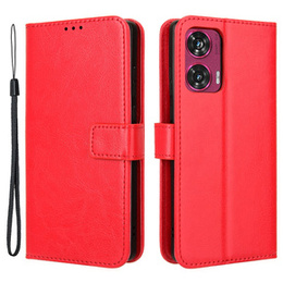 Θήκη με πτερύγιο για Motorola Edge 50 Fusion 5G, Crazy Horse Wallet, κόκκινη