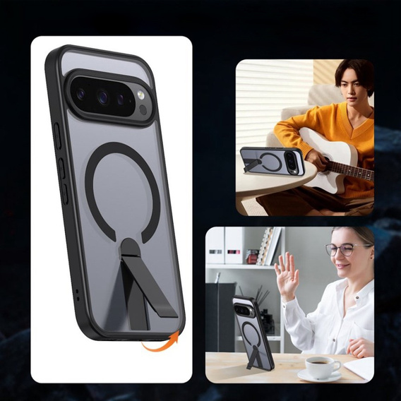 Υβριδική θήκη Fusion για Google Pixel 10 Pro XL, για MagSafe, με βάση στήριξης, μαύρο