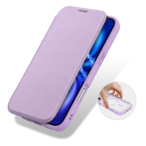 Θήκη Dux Ducis για iPhone 17 Pro Max, Skin X Pro, με πτερύγιο, για MagSafe, μοβ