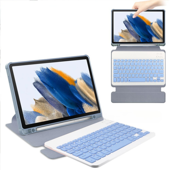  Θήκη πληκτρολογίου για Samsung Galaxy Tab A9+, Rotary 360° Leather, μοβ