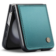 Θήκη για Samsung Galaxy Z Flip7 FE / Z Flip6, CASEME Litchi Leather, πράσινη