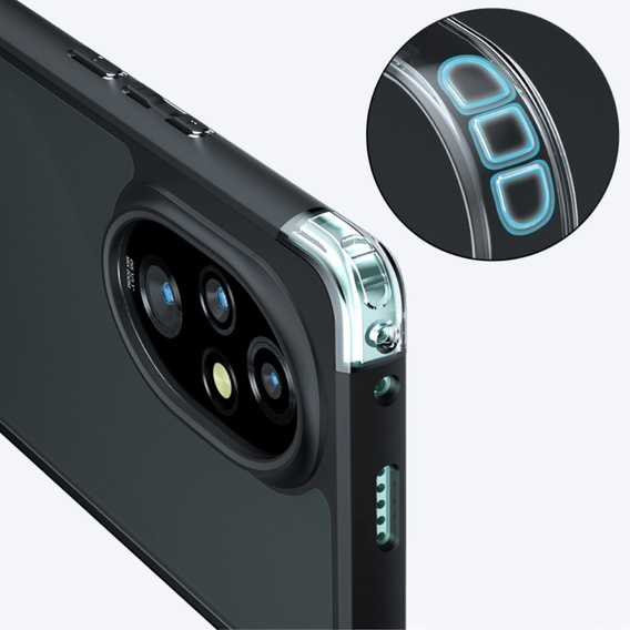 Θήκη για Honor 200 Pro 5G, Fusion Hybrid, διαφανής / μαύρη