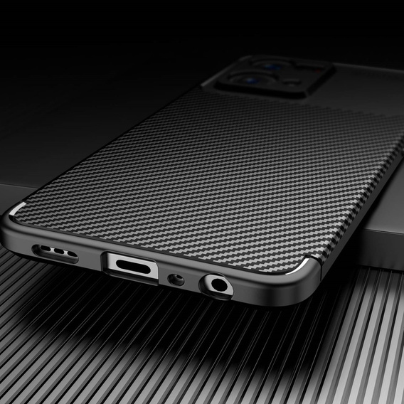 Θήκη για Oppo Reno7 4G, Carbon Gel, μαύρη