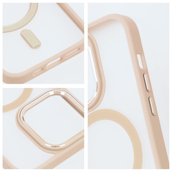 Θήκη για iPhone 16 Pro Max, για MagSafe, ERBORD Μatt Case, διαφανής / ροζ + Γυαλί οθόνης