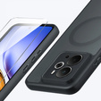 Θήκη για Realme 14 5G / Realme 14T 5G, για MagSafe, ERBORD Μatt Case, μαύρη + Γυαλί οθόνης